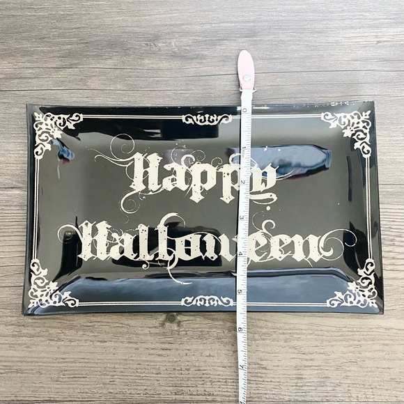 New Happy Halloween Black Glass Plate - Picture 3 of 3